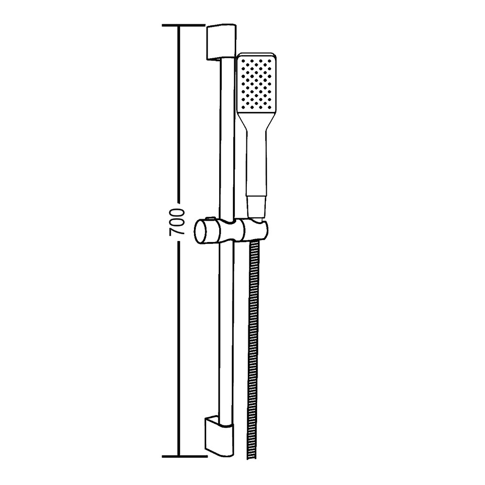 Kit Barra de Ducha 1 posición con equipo FUTURE cuadrado NEGRO mate - Imagen 5