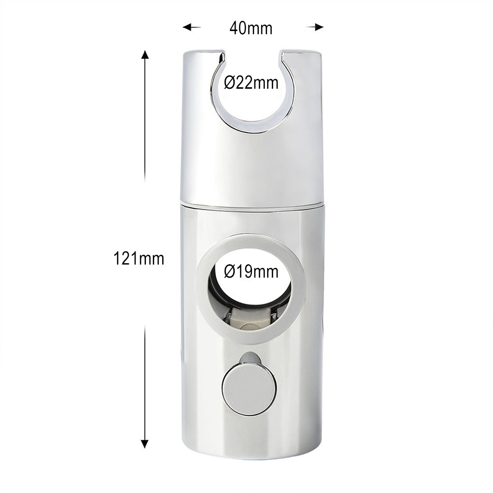 Soporte para barra de ducha redondo CROMO brillo fabricado en ABS - Imagen 5