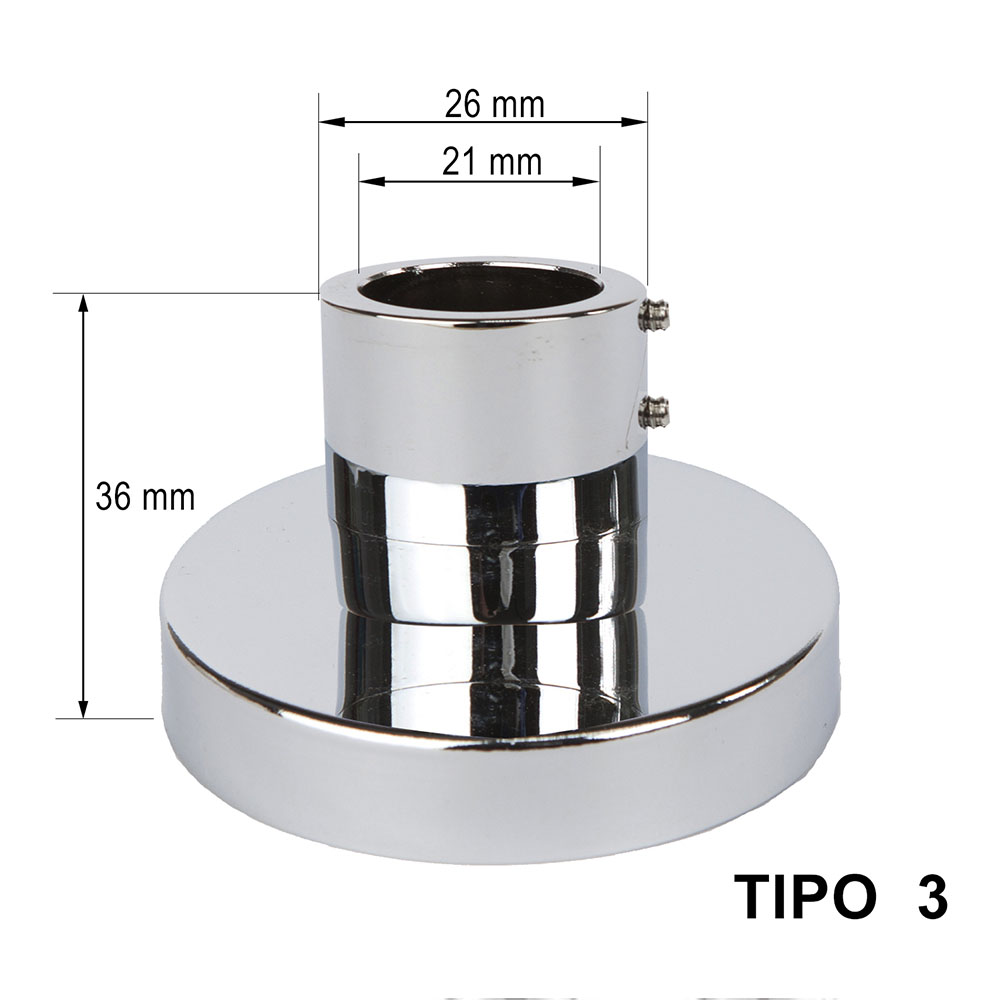 Soporte redonda cromo brillo - Imagen 5