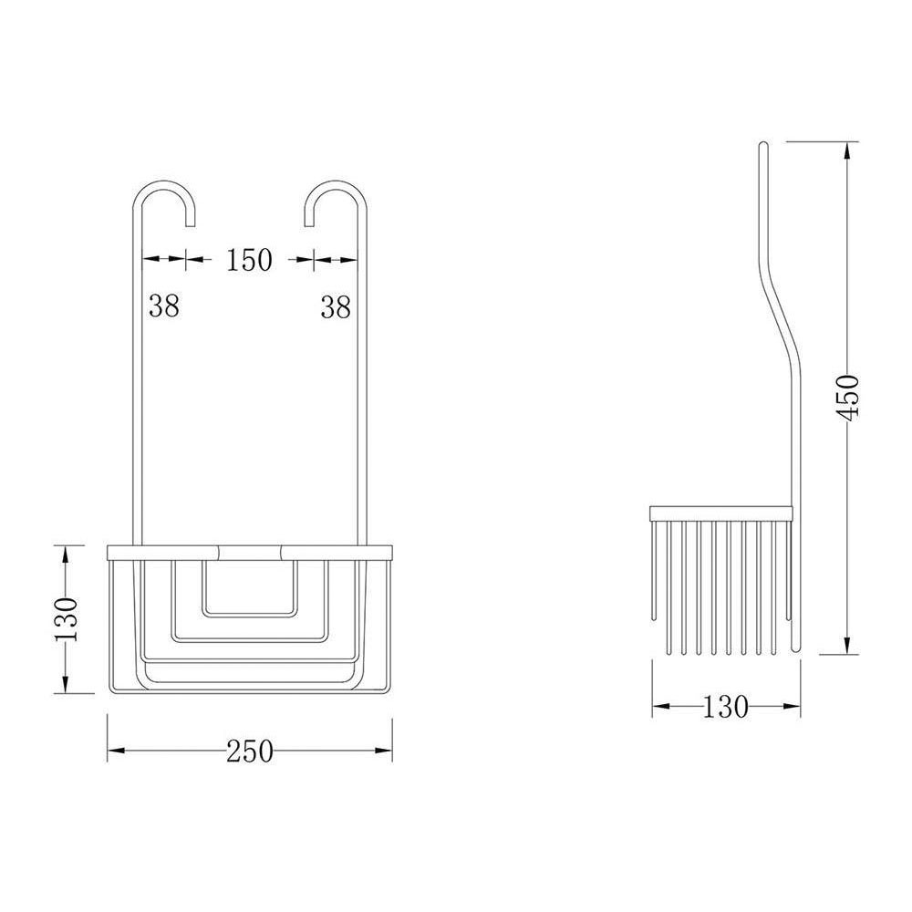 Portagel con ganchos ECLIPSE rectangular BLANCO mate - Imagen 5