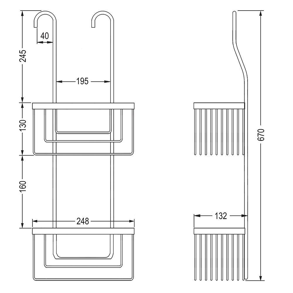 Portagel doble ALARCÓN rectangular CROMO brillo - Imagen 4