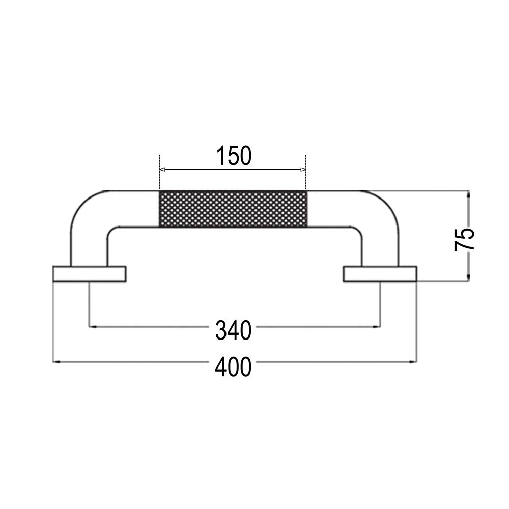 Asa Seguridad ANTIDESLIZANTE de 40 cm CROMO brillo - Imagen 5