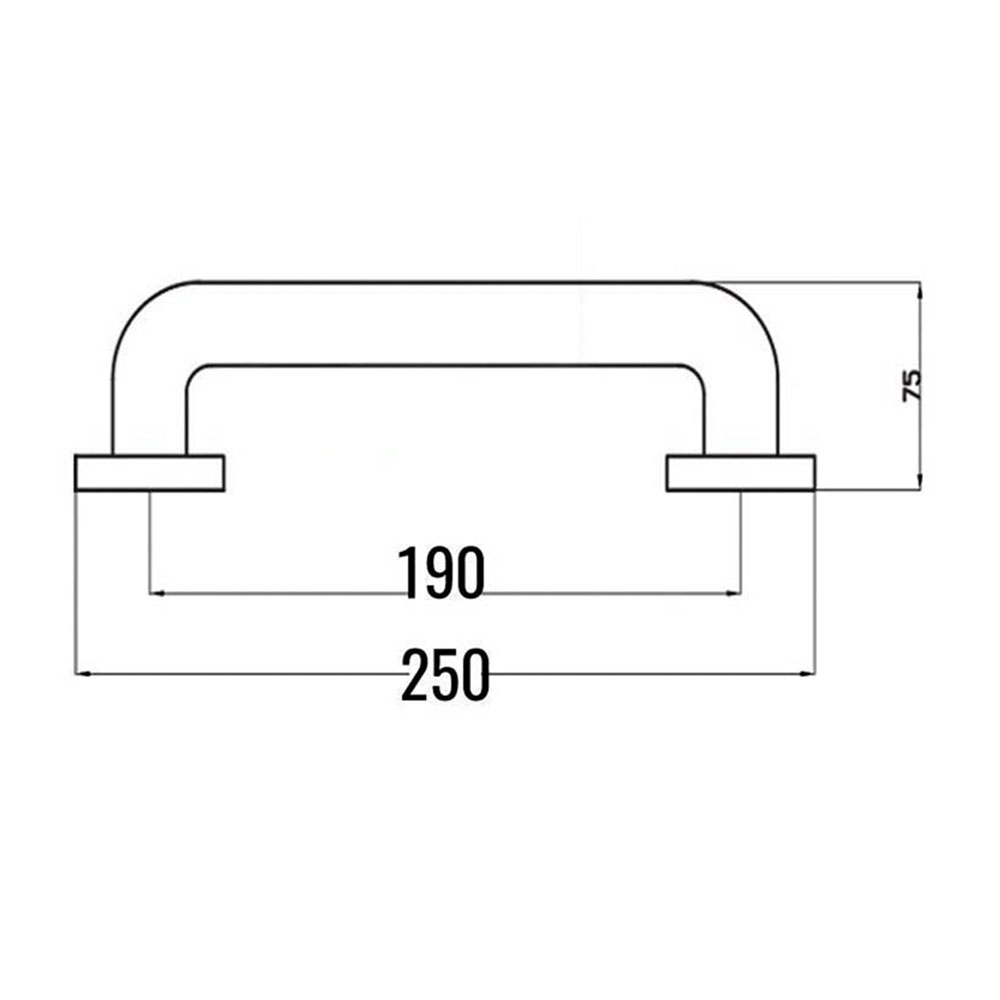 Asa Seguridad LISA de 25 cm CROMO brillo - Imagen 5