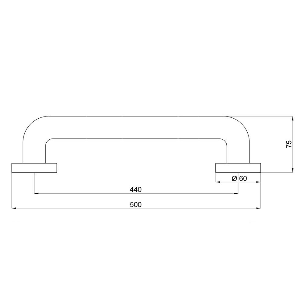 Asa Seguridad LISA de 50 cm CROMO brillo - Imagen 5