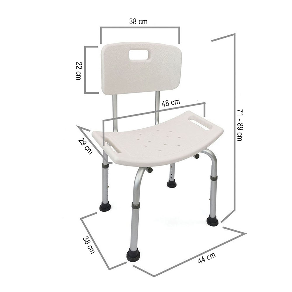 Asiento con respaldo cuadrado BLANCO mate fabricado en ABS - Imagen 5