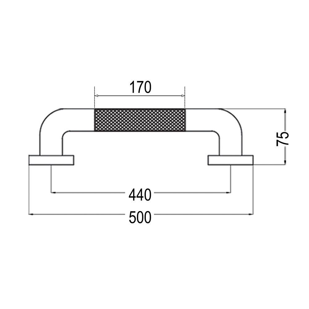 Asa Seguridad ANTIDESLIZANTE de 50 cm CROMO brillo - Imagen 5