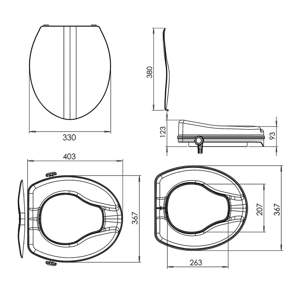Asiento ELEVADOR para wc redondo BLANCO mate fabricado en ABS - Imagen 3