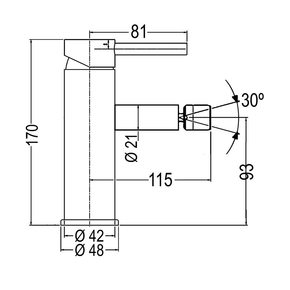 Grifo de Bidet monomando ZUÑIGA CROMO brillo - Imagen 4