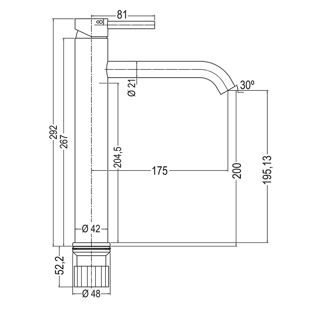 Grifo de Lavabo Alto monomando ZUÑIGA CROMO brillo - Imagen 5
