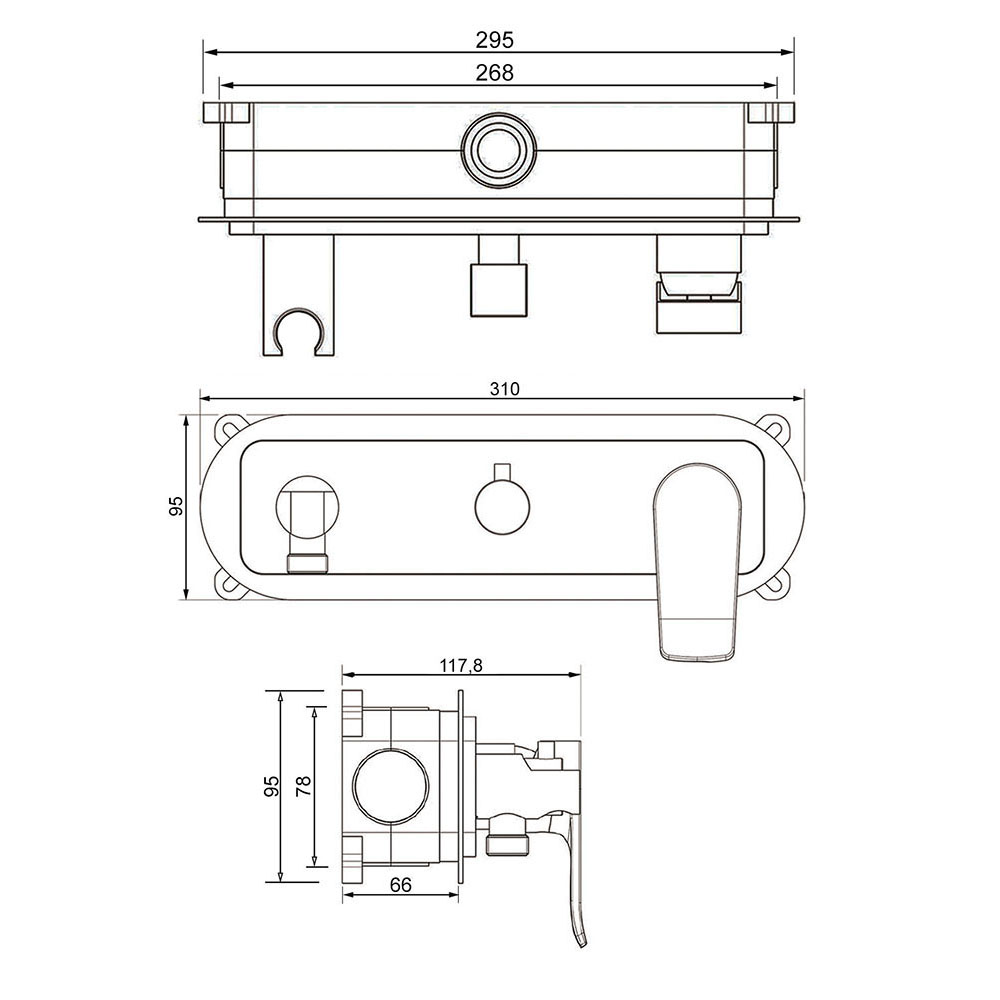 Grifo Empotrado de Ducha equipo de techo monomando SARABIA redondo CROMO brillo - Imagen 5