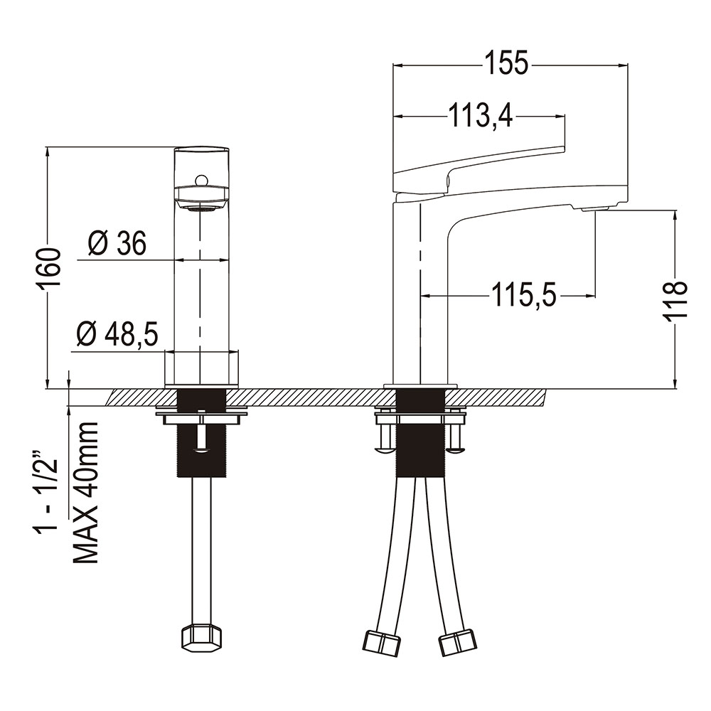 Grifo de Lavabo monomando UGO CROMO brillo - Imagen 5
