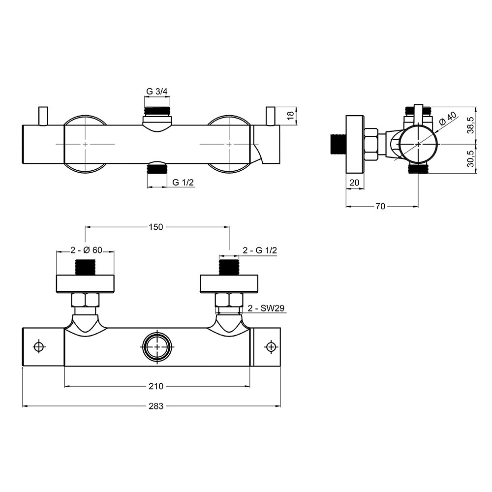 Grifo Columna Ducha monomando TORRES CROMO brillo - Imagen 5