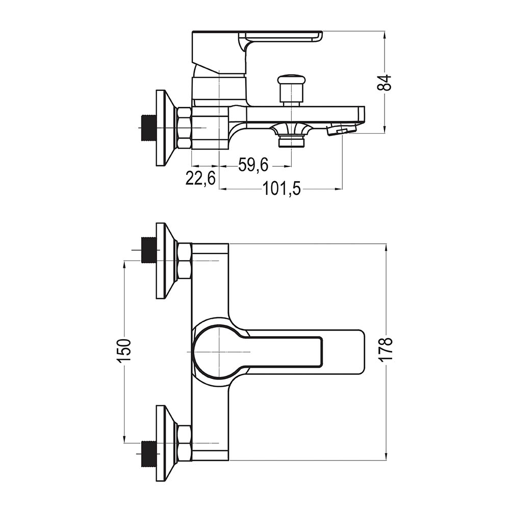 Grifo de Bañera monomando PINEDA CROMO brillo - Imagen 5