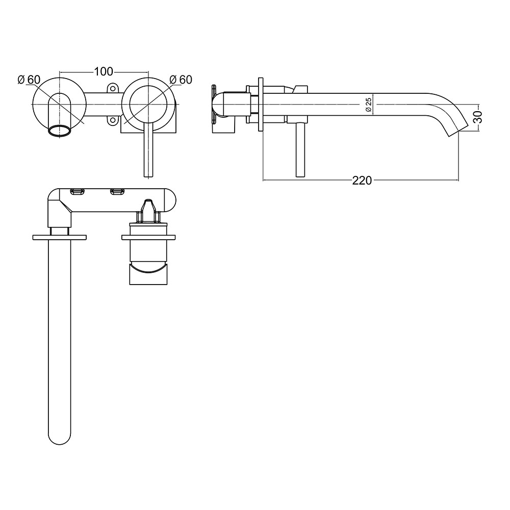 Grifo Empotrado de Lavabo monomando ZUÑIGA CROMO brillo - Imagen 5