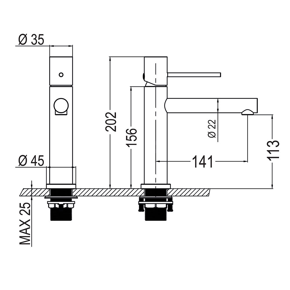 Grifo de Lavabo monomando ZUÑIGA NEGRO ORO mate - Imagen 5