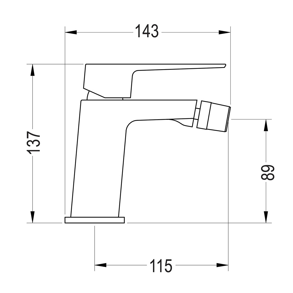 Grifo de Bidet monomando ÁTICA NEGRO mate - Imagen 3