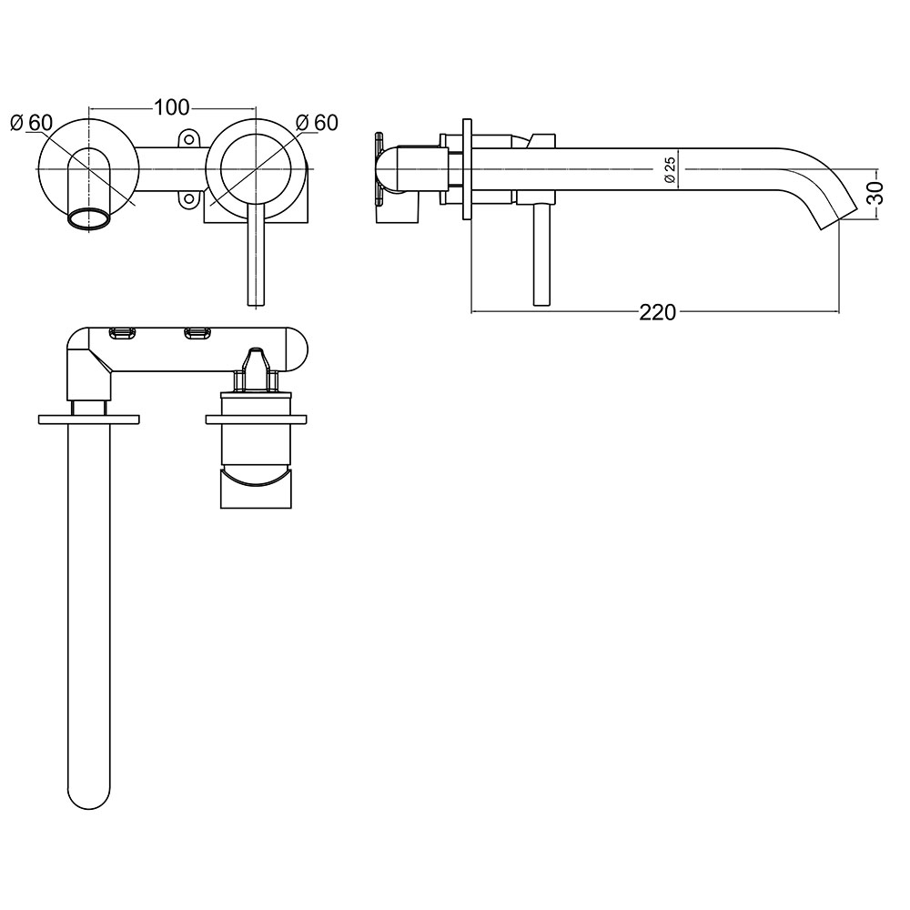 Grifo Empotrado de Lavabo monomando ORO CEPILLADO - Imagen 5