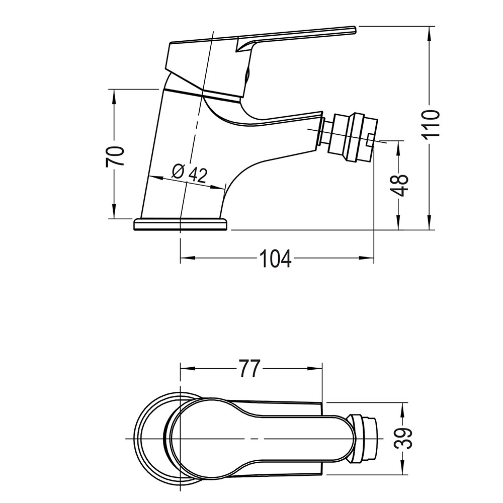 Grifo de Bidet monomando PRIME CROMO brillo - Imagen 4