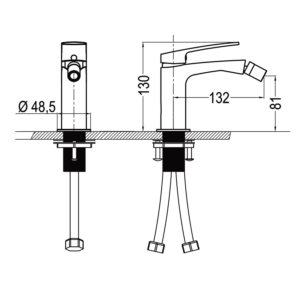 Grifo de Bidet monomando UGO negro mate - Imagen 3