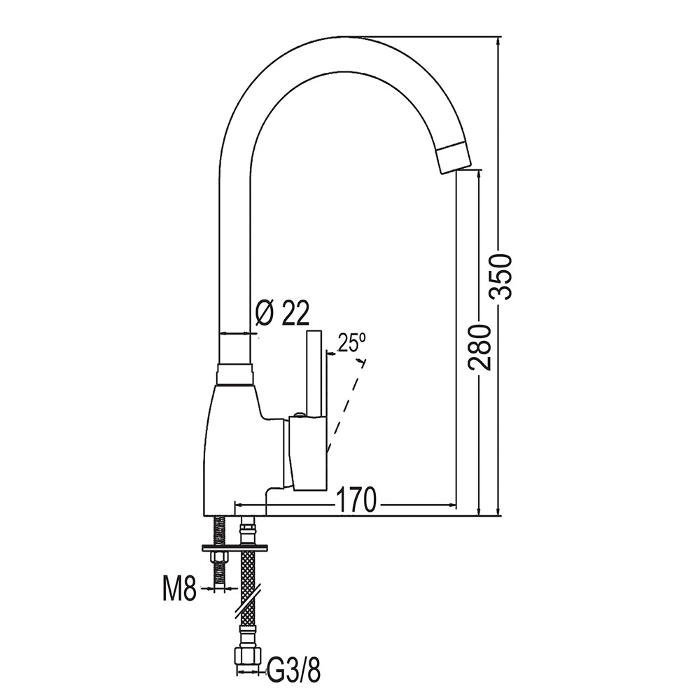 Grifo Cocina monomando CARRERA CROMO brillo - Imagen 5