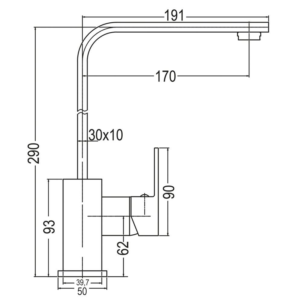 Grifo Cocina extraplano monomando GOYA cuadrada cromo brillo - Imagen 5