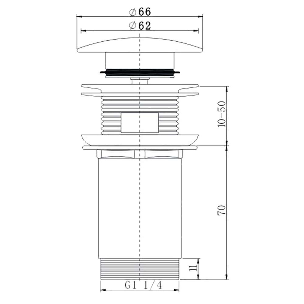 Válvula clic clac LAVABO BIDET CROMO brillo - Imagen 5