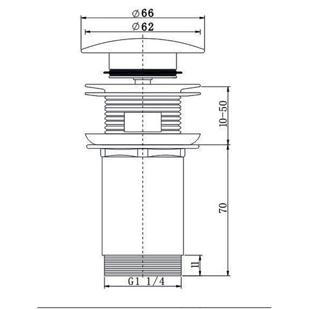 Válvula clic clac LAVABO BIDET CROMO brillo - Imagen 5