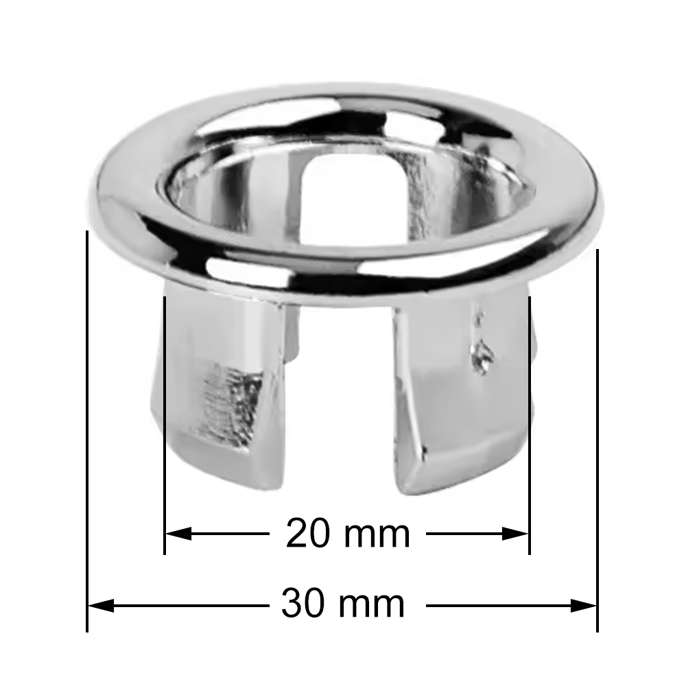 Embellecedor de Rebosadero del Lavabo redondo CROMO brillo fabricado en ABS - Imagen 4