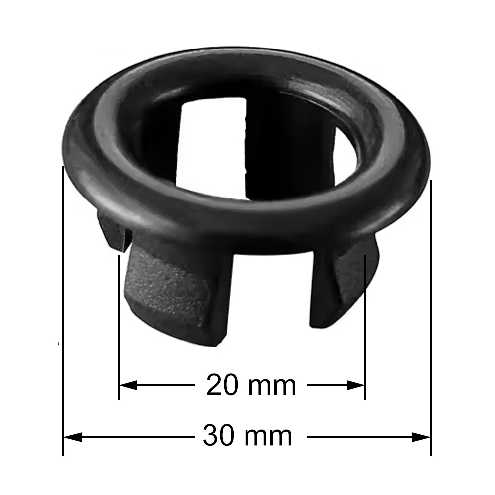 Embellecedor de Rebosadero del Lavabo redondo NEGRO mate fabricado en ABS - Imagen 3