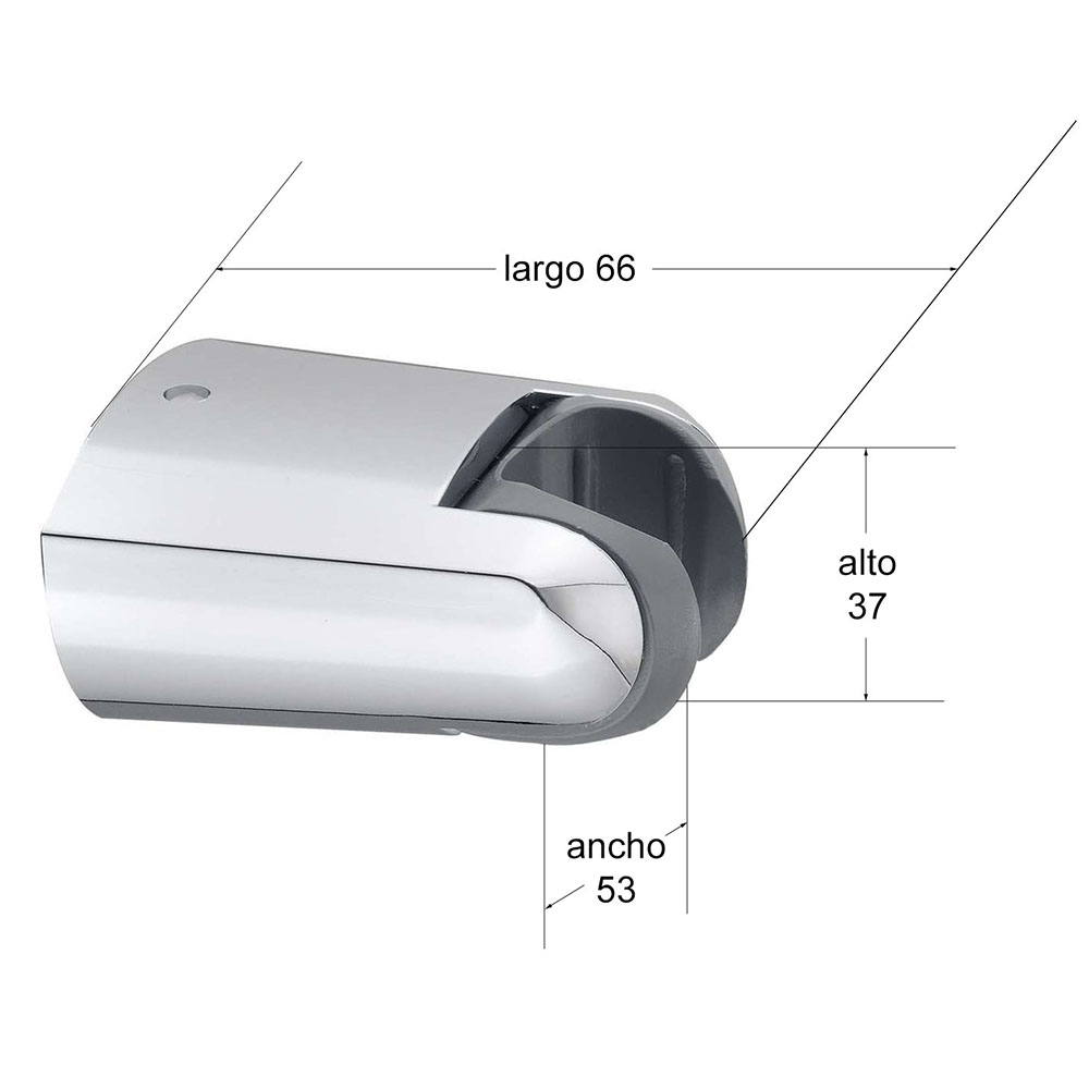 Soporte de ducha cónico CROMO brillo fabricado en ABS - Imagen 4