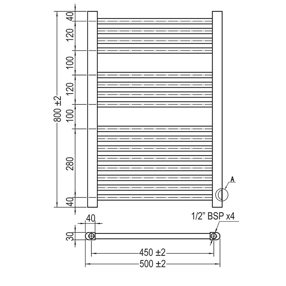 Secatoallas Radiador circuito calefacción de 80 cm x 50 cm BLANCO brillo - Imagen 5
