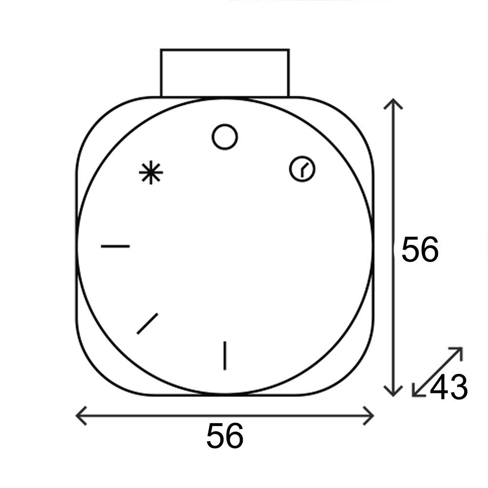 Temostato con resistencia SECATOALLAS redondo de 600W NEGRO mate fabricado en ABS - Imagen 4