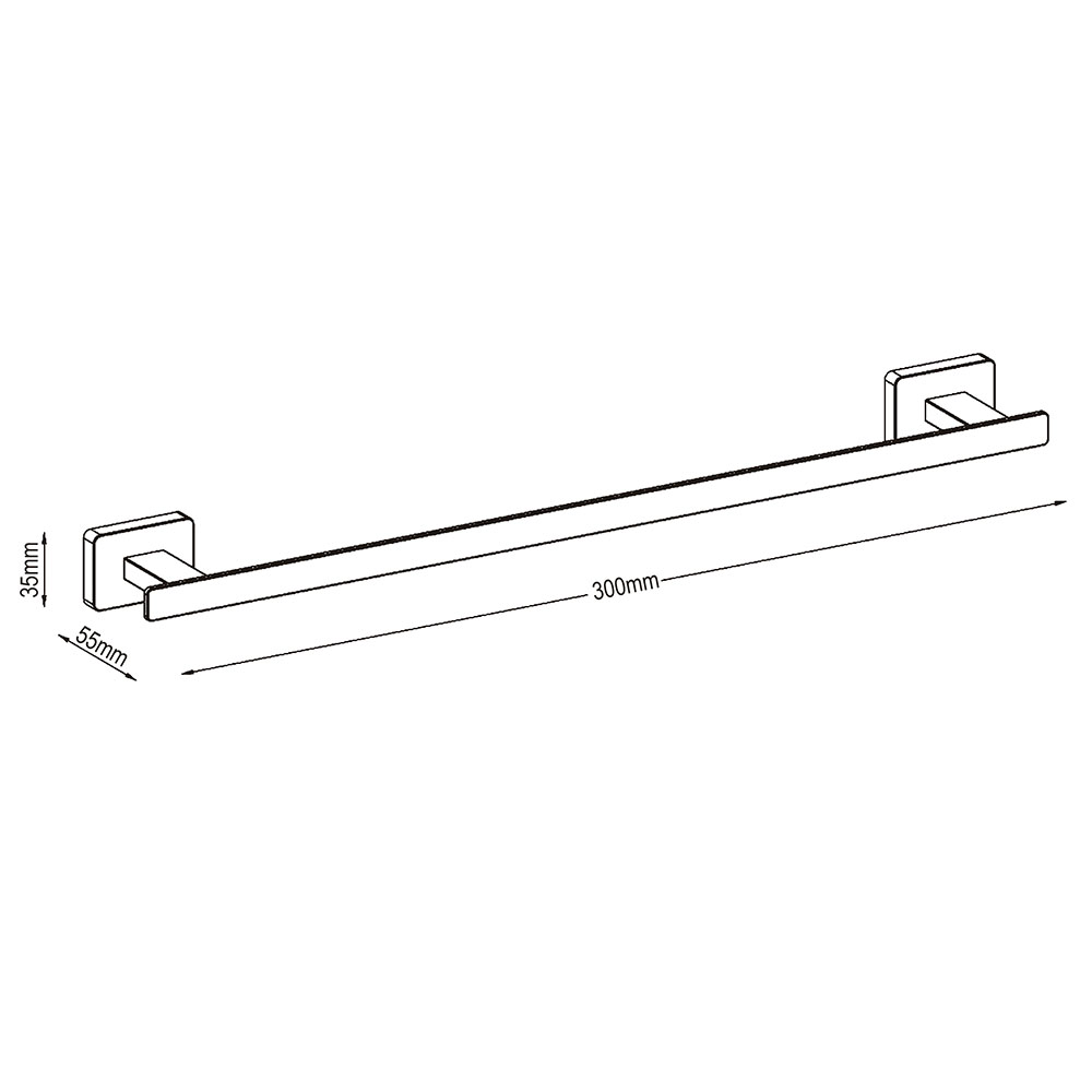 Toallero de barra SERRANO de 30 cm negro mate - Imagen 3