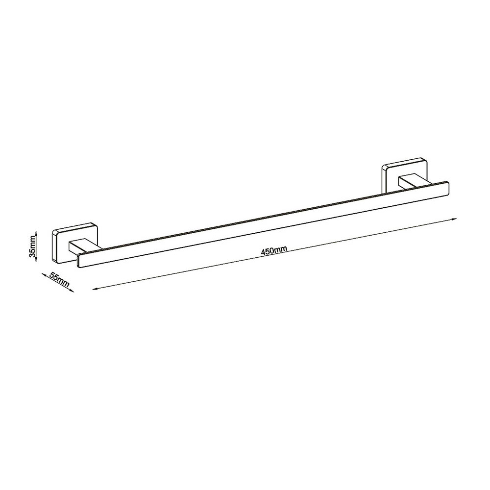 Toallero de barra SERRANO de 45 cm negro mate - Imagen 4