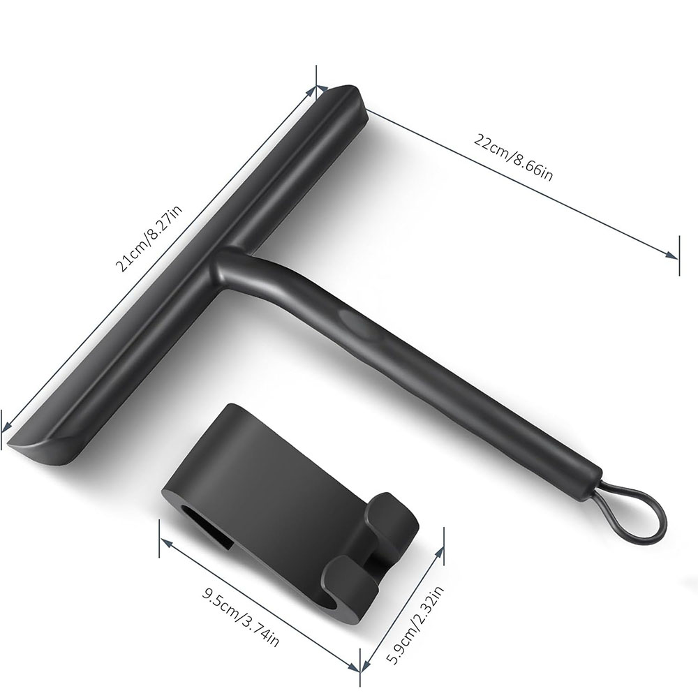 Limpia Mamparas Ducha Negro Mate Rasqueta Silicona - Imagen 4