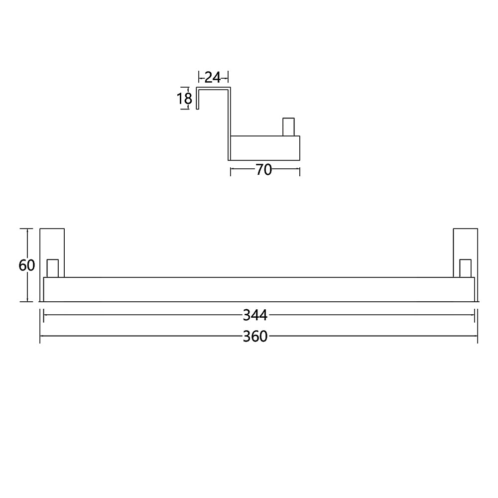 Toallero sin taladros de 36 cm BLANCO MATE - Imagen 5