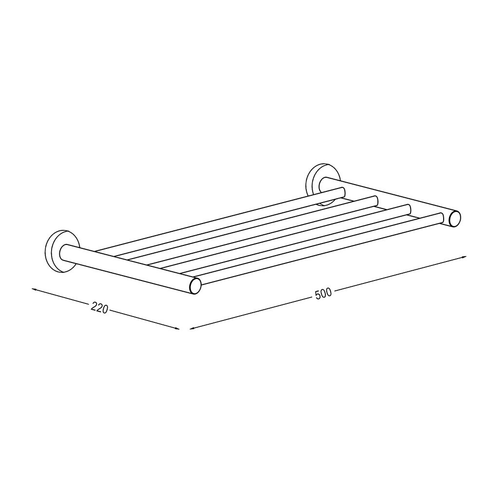 Toallero horizontal rectangular de 50 CM NEGRO MATE - Imagen 5