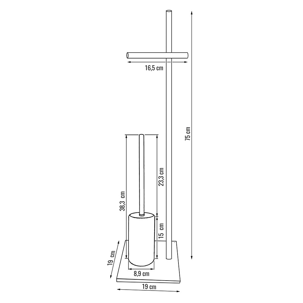Escobillero SILVA redondo NEGRO MATE - Imagen 4