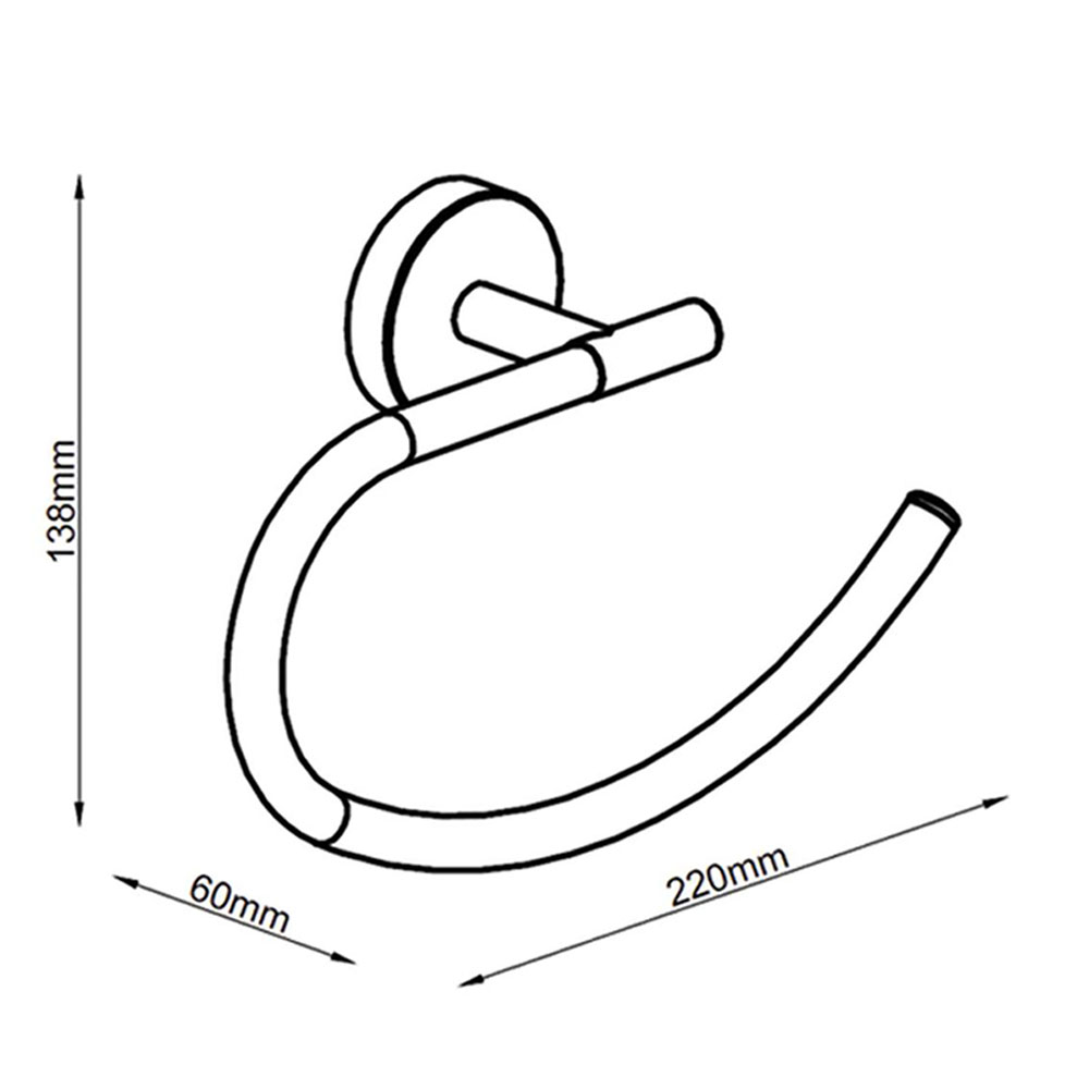 Toallero de anilla MEDINA de 22 cm CROMO brillo - Imagen 5