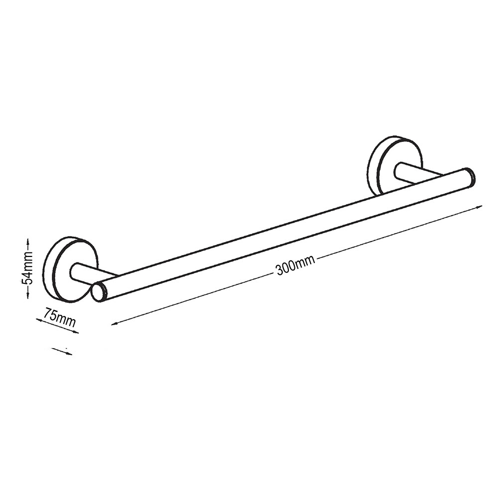 Toallero de barra MEDINA de 30 cm CROMO brillo - Imagen 4