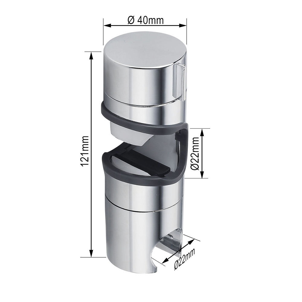 Soporte para barra de ducha ARAGONES redondo CROMO brillo fabricado en ABS - Imagen 5