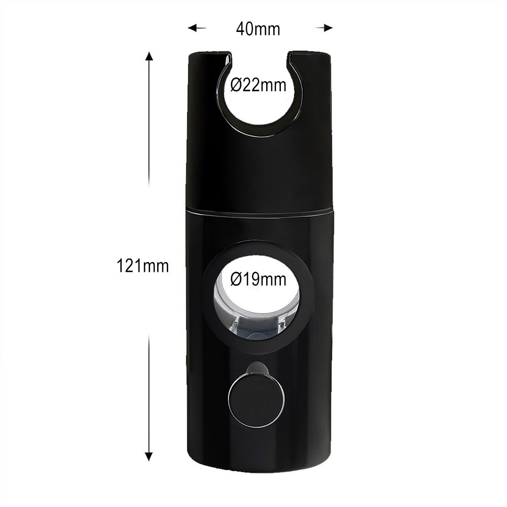 Soporte para barra de ducha redondo NEGRO mate fabricado en ABS - Imagen 5