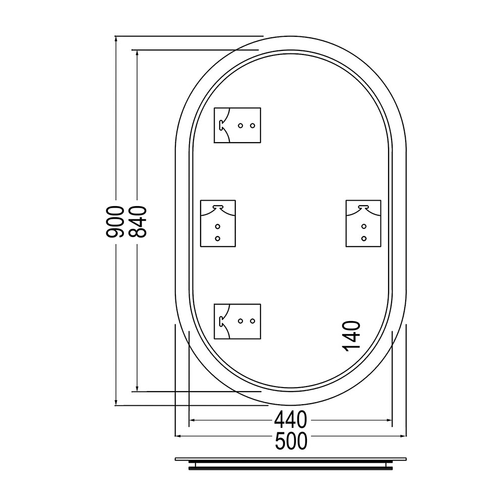 Espejo Led VAL 20W ovalado de 50 cm x 90 cm espejo 6000K - Imagen 5