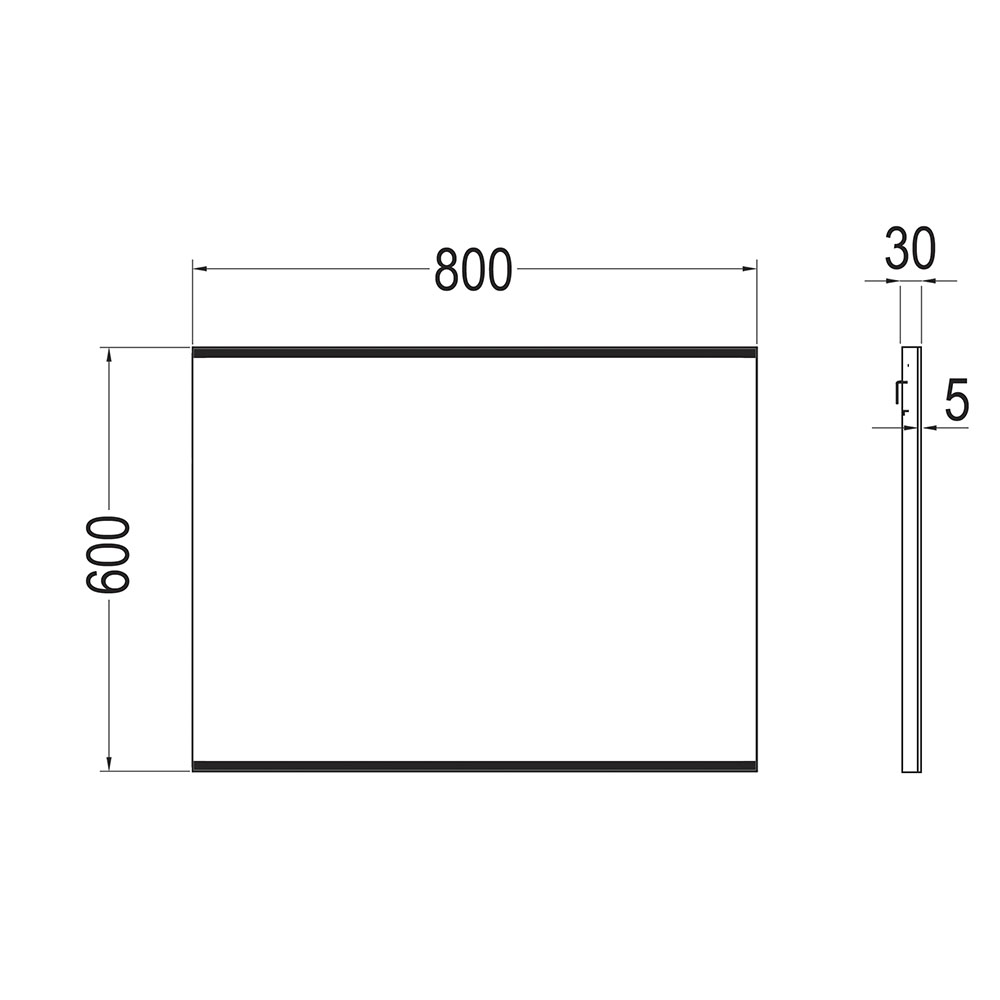 Espejo Led DOBEL 25W rectangular de 80 cm x 60 cm espejo 6000K - Imagen 5