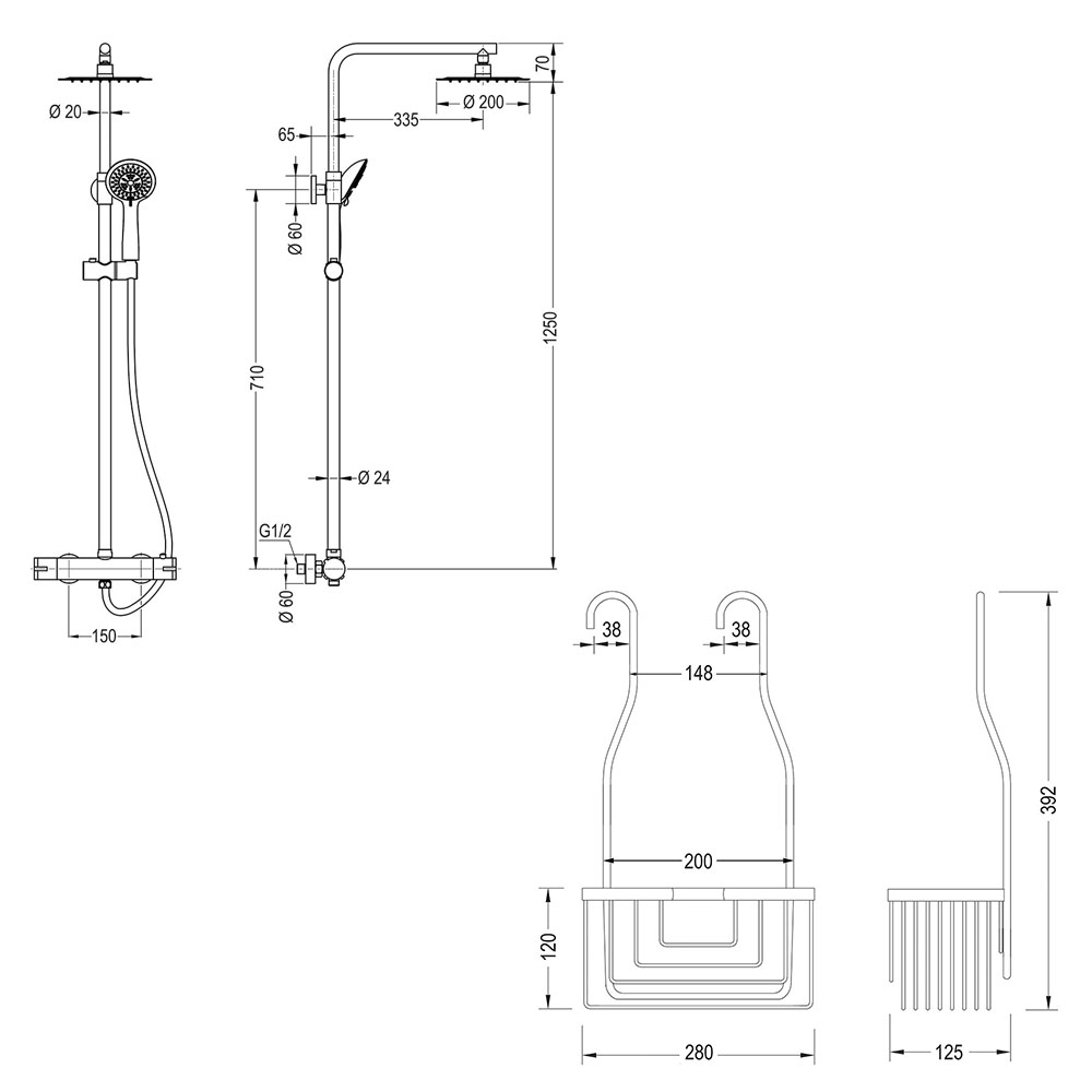Pack silla ducha y asa seguridad CROMO brillo ABS y Acero Inoxidable - Imagen 5