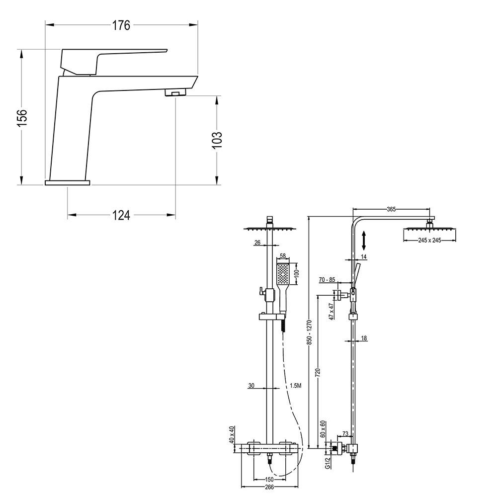 Pack columna y grifo termostático ATICA CROMO brillo - Imagen 5