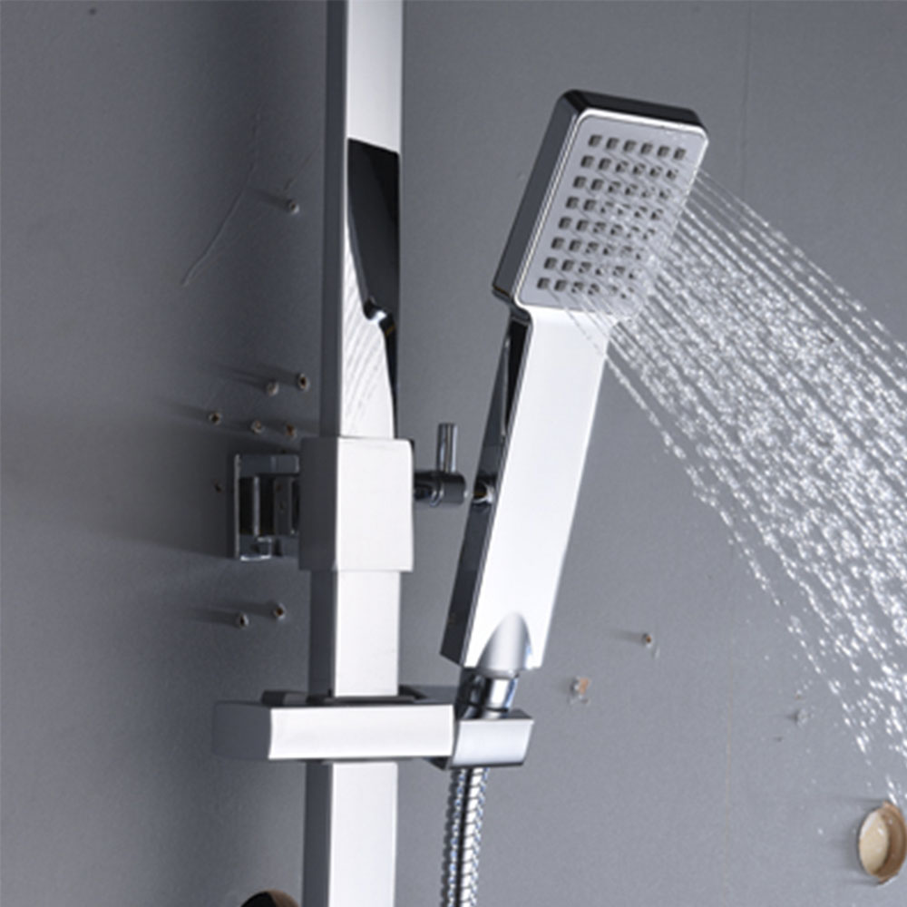 Maneral Mango de Ducha 1 posición cuadrado CROMO brillo fabricado en ABS