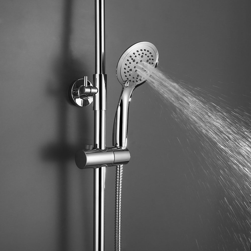 Maneral Mango de Ducha 5 posiciones DURAN redondo CROMO brillo fabricado en ABS - Imagen 4