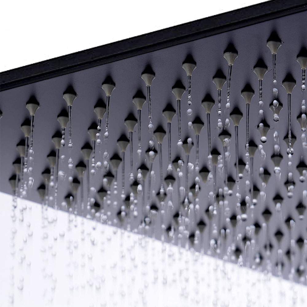 Duchon rociador cuadrado de 20x20 cm NEGRO mate fabricado en ABS - Imagen 3