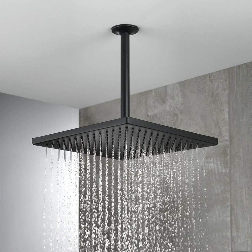 Duchon rociador cuadrado de 20x20 cm NEGRO mate fabricado en ABS - Imagen 7